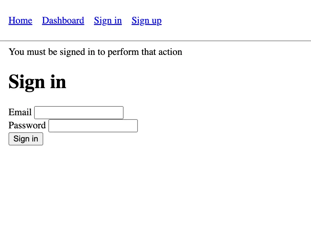 Sign-in page